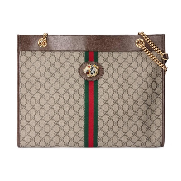Gucci gold large GG supreme rajah tote - Picture 1 of 3